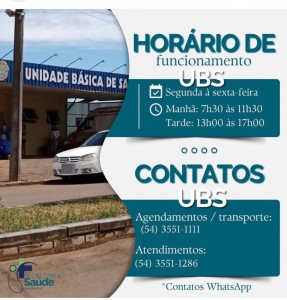 horario e telefones ubs machadinho