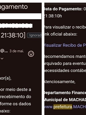 capa materia golpe email setor tributario machadinho