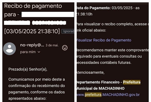 capa materia golpe email setor tributario machadinho